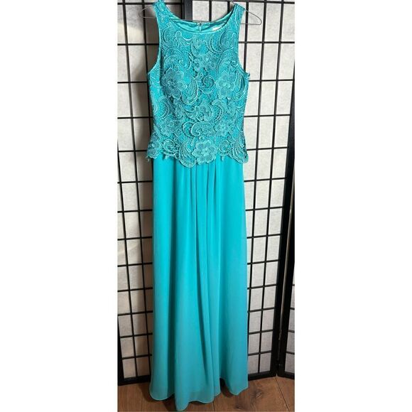 Cinderella Devine Blue Lace Bodice Prom/Evening Dress - Picture 1 of 6